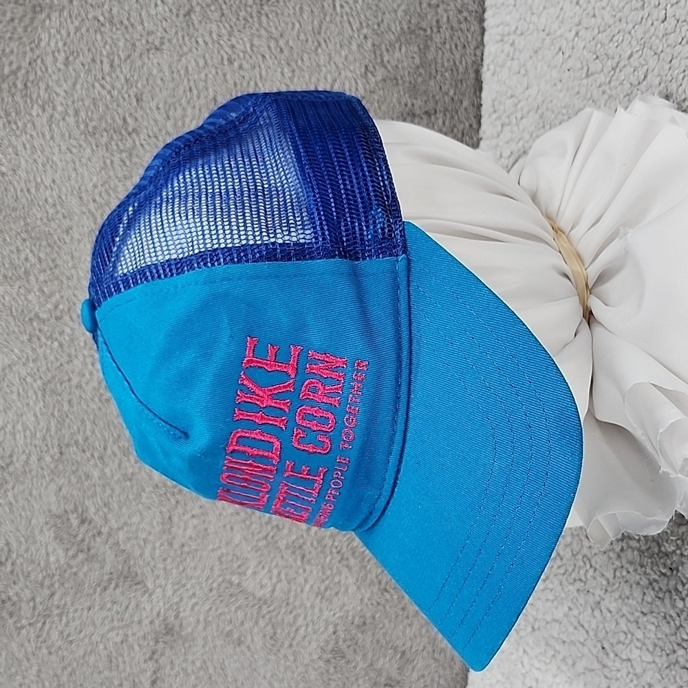 Klondike Kettle Corn Snapback Hat VTG  Cap Navy Blue Trucker Adult